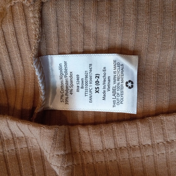 Pumpkin Spice Ribbed Long Sleeve Crewneck Top Relaxed Minimalist Slouchy Active - Picture 13 of 14